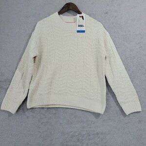 NEW Weatherproof Vintage Womens Cream Textured Shimmer Sweater L/G// 25CT
